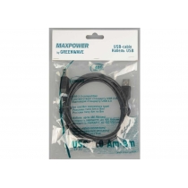 Кабель MaxPower USB 2.0 Am-Bm 1.5 м, Greenwave, Black (R0013740)