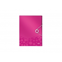 Папка-бокс А4 на резинці Leitz WOW, A4 PP на 250арк., колір рожевий металік
