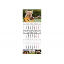 Календар квартальний настінний 2019 (свинки асорті)