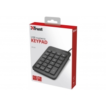 Клавіатура TRUST Xalas USb numeric keypad, дротова, звичайна, чорна