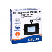 Прожектор світлодіодний DELUX_FMI 10 S LED_30Вт_6500K_IP44 з датчиком руху