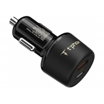 Автомобільний зарядний пристрій T-PHOX 48W Fast Charge - TYPE-C PD 30W + QC 3.0 18W Black