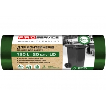 Пакет для смiття п/е PRO ECO 70*110 зелений ЛД 120л/20шт.