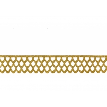 Стрічка фігурна клейка "Пір'їнка", золота, 1.5 м
