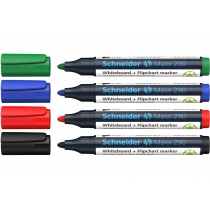 Набір маркерів для дошок та фліпчартів SCHNEIDER MAXX 290 2-3 мм, 4 кольори в блістері