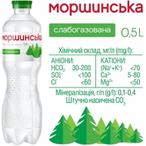 Вода мінеральна Моршинська, cл/газ, 0,5л.