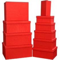 Набір подарункових коробок прямокутних червоних 10 шт.