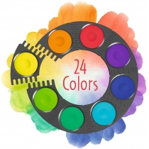 Фарби акварельні Faber-Castell CONNECTOR сухі 24 кольору, з пензликом і білилами