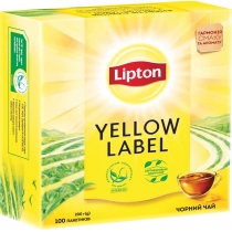 Чай чорний Lipton Yellow label 100шт х 2г