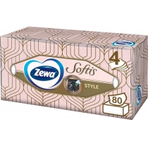 Серветки  Zewa Softis чотирьохшарові в коробці  80 шт