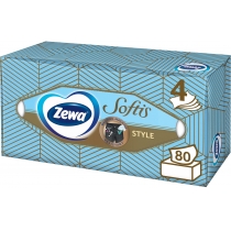 Серветки  Zewa Softis чотирьохшарові в коробці  80 шт