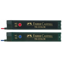 Грифель для механічного олівця Faber-Castell TK Color колір червоний НВ (0,5 мм), 12 штук в пеналі
