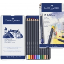 Олівці кольорові  Faber-Castell Goldfaber 12 кольорів в металевій коробці
