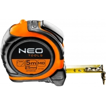 Рулетка Neo Tools, 5м x 25мм, двостороння розмітка, магніт