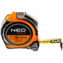 Рулетка Neo Tools, 8м x 25мм, двостороння розмітка, магніт
