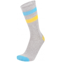Шкарпетки чоловічі демісезонні бавовняні,з жовтою та блакитною полосами DUNA 2241; 25-27; світло-сір