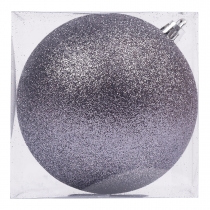 Новорічна куля Novogod'ko, пластик, 10 cм, сірий графіт, гліттер