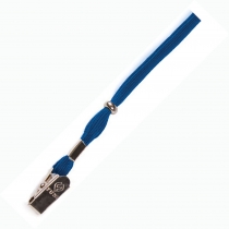Шнурок для бейджа ТМ Optima з притиском, синій колір.