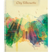 Блокнот "City Silhouette", А5, спіраль, 60 арк., клітинка