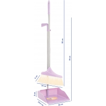 Набір для прибирання OPTIMA cleaning: совок та щітка з ручкою 90 см рожевий