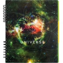 Блокнот "Universe" з розділювачами 175х206мм, пластикова повнокольорова обкладинка, евроспіраль, 120