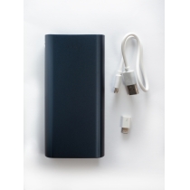 Мобільна батарея (Power Bank) металева Optima 4109, 20 000 mAh, 2*USB output, 5V 2.1A, колір синій