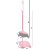 Набір для прибирання ECONOMIX cleaning: совок та щітка з ручкою 80 см червоний