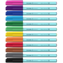 Фломастери SCHNEIDER COLORINA  F (лінія 1 мм), 12 кольорів