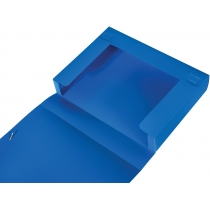 Папка-бокс пластикова А4, 60мм, на гумках, синя