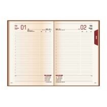 Щоденник датований 2024, OSTRICH, коричневий, кремовий блок, А5