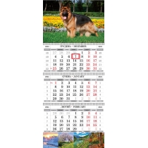 Календар квартальний настінний на 3 пружини 2024 (Тварини асорті)