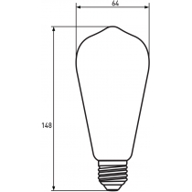 Лампа EUROLAMP LED філамент ST64 7W E27 2700K (deco) промо-набір 1+1