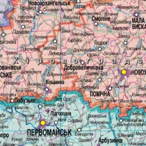 Карта.Україна. Політико-адміністративна карта 193х135 см. 1: 750 000 (папір 150 гр/м2)