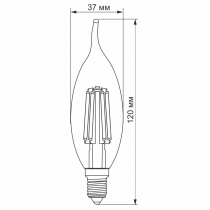 Лампа LED VIDEX Filament C37FtA 6W E14 2200K бронза