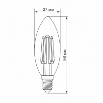 Лампа LED VIDEX Filament C37F 6W E14 3000K