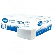 Серветки паперові Fasto BASIC V-скл. білі цел.2-шар. ТІША ПАПІР