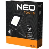 Прожектор Neo Tools, 220В, 4000лм, 50Вт, датчик руху, кабель 0.15м без вилки, алюміній, IP65