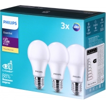 Лампа світлодіодних Philips LEDBulb 9W (900lm) 3000K E27 ,набір 3шт