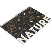 Блокнот "Малюнки природи: Пшениця", А5, обкл. картон, верх. спіраль, 80 арк., кліт.