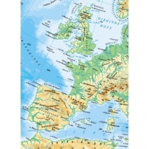 Європа. Фізична карта м-б 1:12 000 000 ламінована