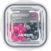 Контейнер для зберігання харчових продуктів Ardesto Gemini, 0.3л, боросилікатне скло, пластик, квадр
