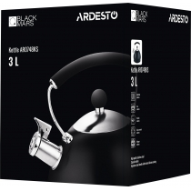Чайник Ardesto Black Mars, 3л, нержавіюча сталь, чорний