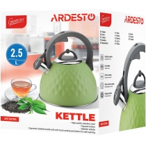 Чайник Ardesto Gemini, 2.5л, нержавіюча сталь, зелений