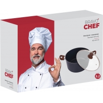 Каструля Bravo Chef класична 22 см (3.2 л) з кришкою (BC-2101-22)