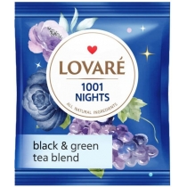 Чай чорний та зелений з ароматом винограду пакетований Lovare 1001 Ніч 50шт х 2г
