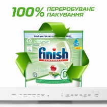 Засіб для миття посуду в посудомийних машинах Finish Power All in One 0% 40 таблеток