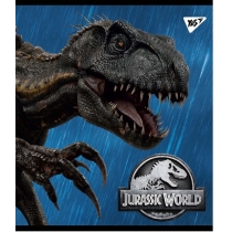 Зошит 48 аркушів, клітинка "Jurassic world" Ірідіум+гібрід.виб.лак