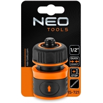 Конектор для шланга Neo Tools 1/2", з аквастопом, двокомпонентний